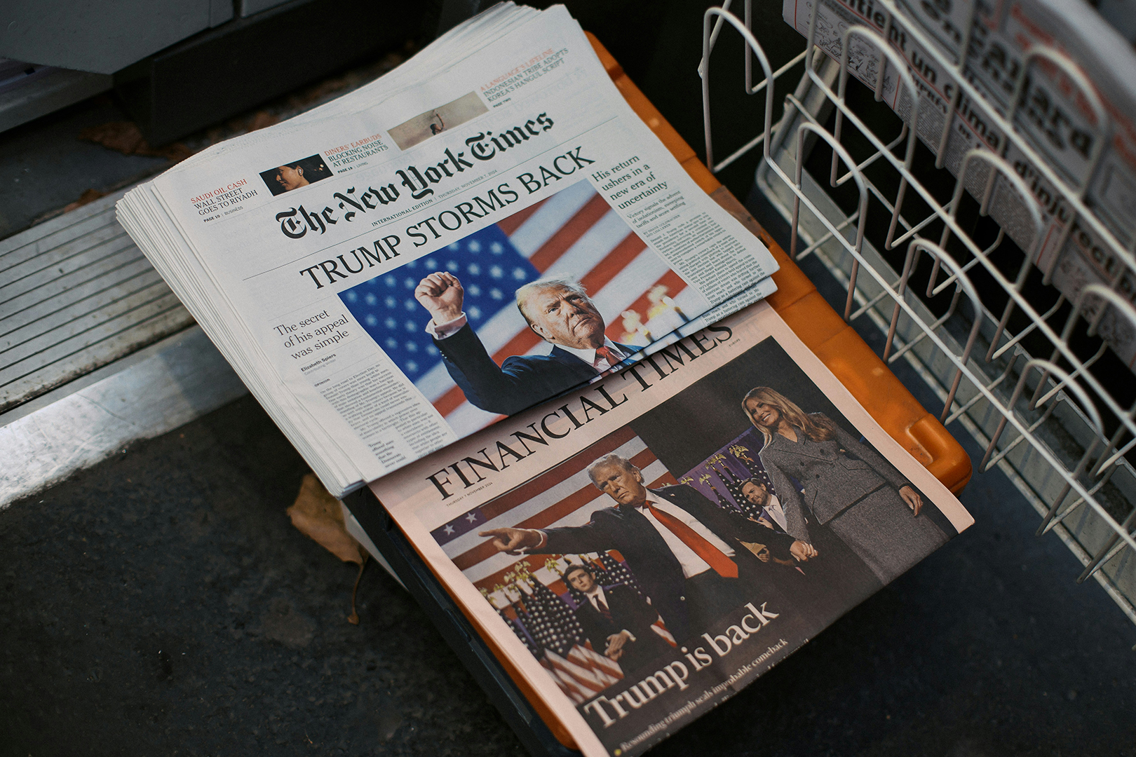 Trump on the cover of newspapers